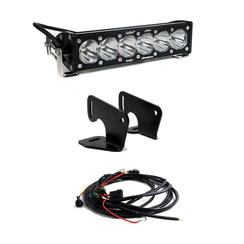 OnX6+ 10 Inch Hood Mount Light Bar Kit Baja Designs Light Bar  AXOPROS