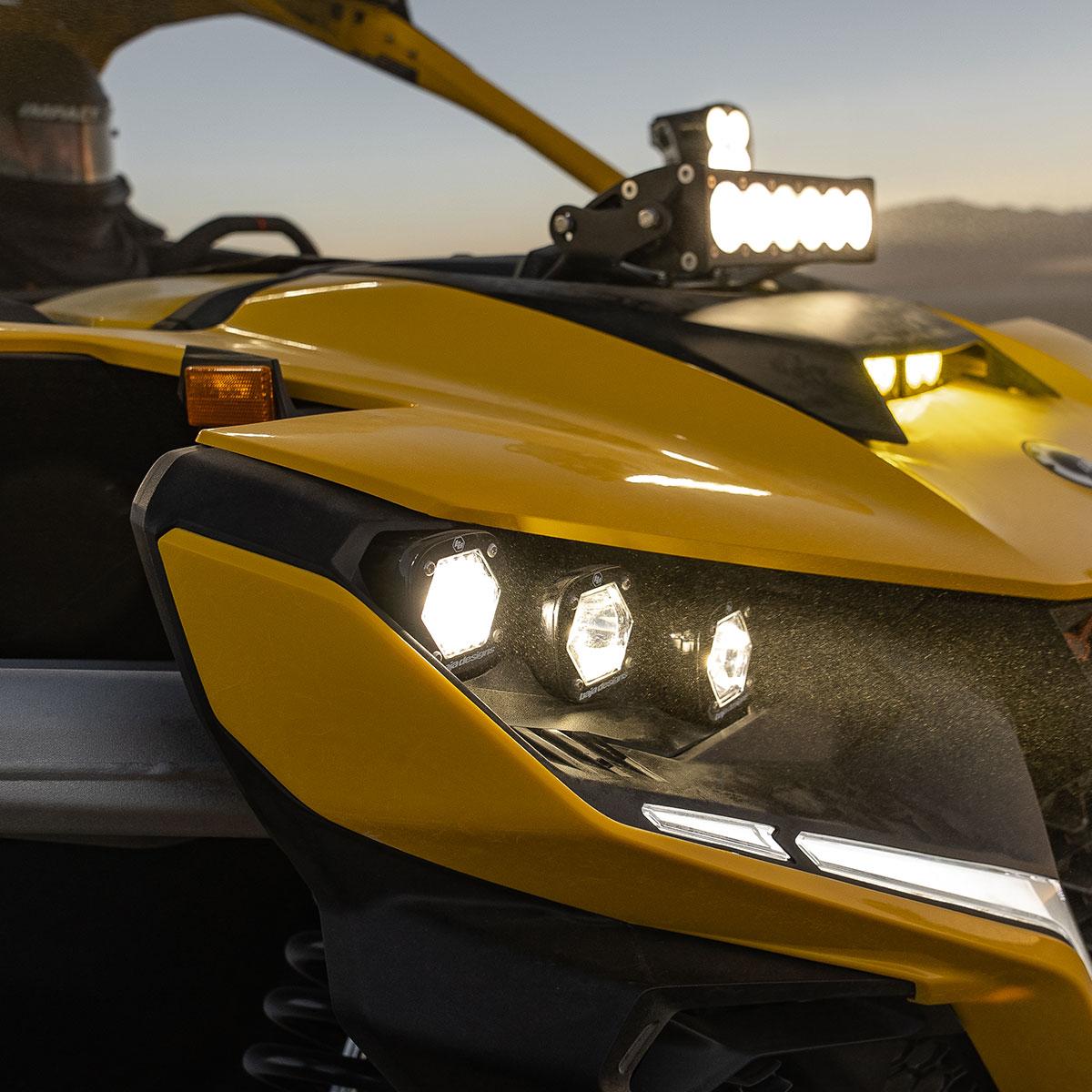 Can-Am Maverick R Triple S1 Headlight Kit Baja Designs Headlight Conversion Kit  AXOPROS