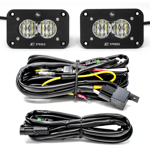 S2 Pro Black Flush Mount LED Light Pod Reverse Kit Baja Designs Auxiliary Light  AXOPROS