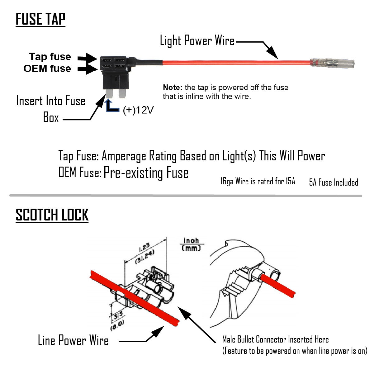 Fuse Tap Kit Baja Designs Auxiliary Light Wiring  AXOPROS