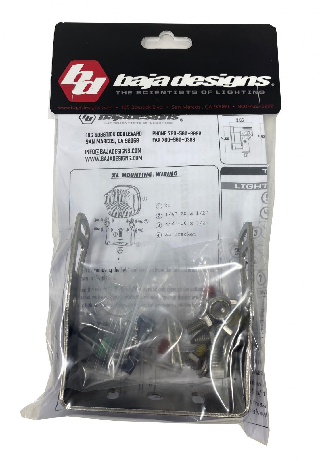 XL Series Parts Bag Baja Designs Auxiliary Light Mounting Bracket Hardware Kit  AXOPROS