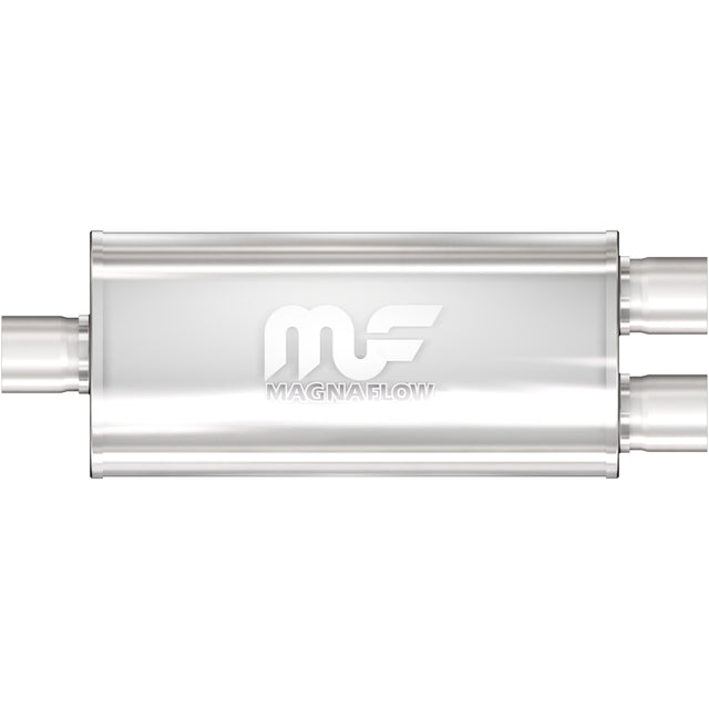 Straight-Through Performance Muffler; 2.25/2in. Center/Dual; 5x14x8 Body MagnaFlow Exhaust Products Exhaust Muffler  AXOPROS