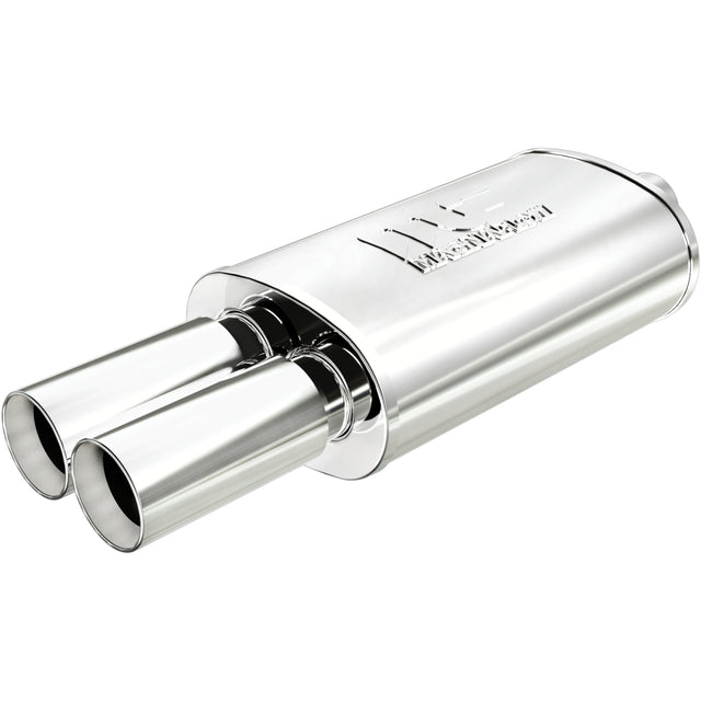 Straight-Through Performance Muffler; 2.25/3.125in. Center/Dual; 5x14x8 Body MagnaFlow Exhaust Products Exhaust Muffler  AXOPROS