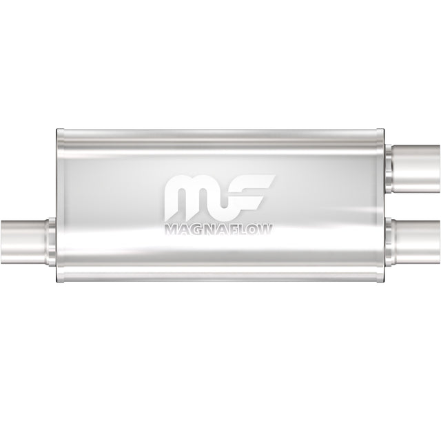 Straight-Through Performance Muffler; 2.5in. Offset/Dual; 5x18x8 Body MagnaFlow Exhaust Products Exhaust Muffler  AXOPROS