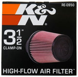 K&N Universal Rubber Filter 3 1/2inch ID FLG / 6inch Base / 4-5/8inch Top / 6inch Height K&N Engineering Air Filters - Universal Fit  AXOPROS