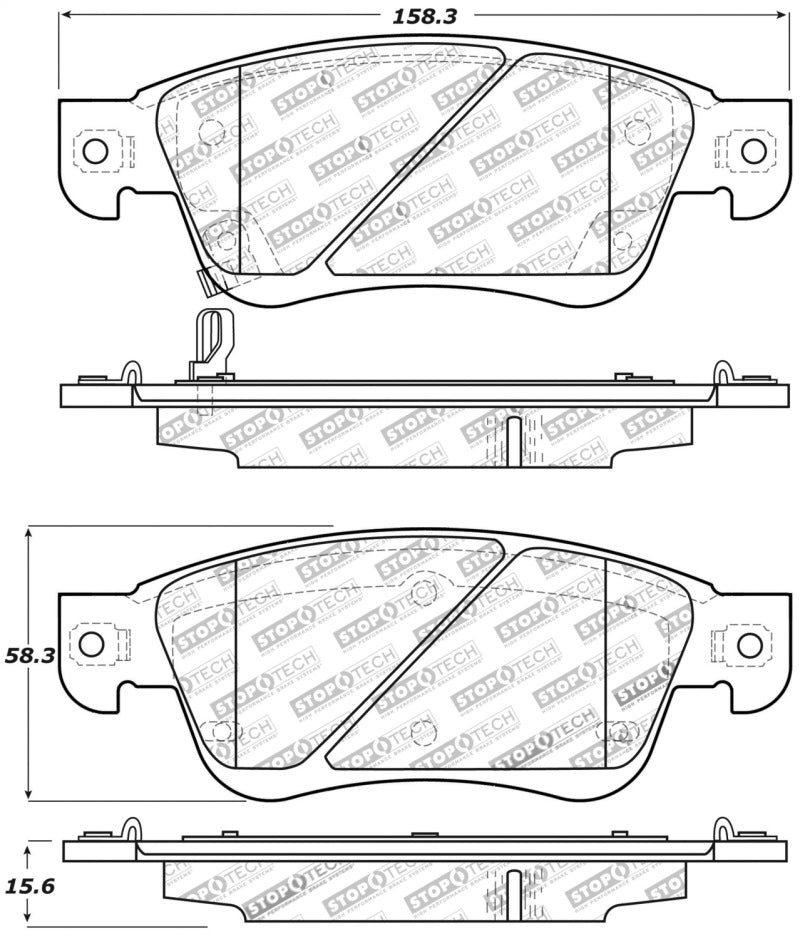 StopTech Performance 07-08 Infiniti G35 2WD Sedan / 08 Infiniti G37 Coupe Front Brake Pads Stoptech Brake Pads - Performance  AXOPROS