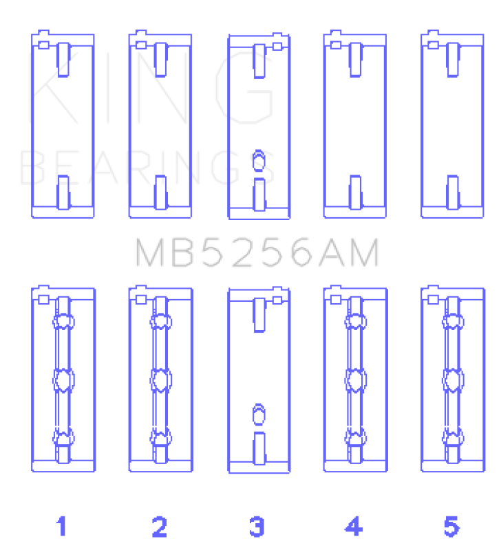 King Hyundai 2.0L G4GC Main Bearing Set - Size STD King Engine Bearings Bearings  AXOPROS