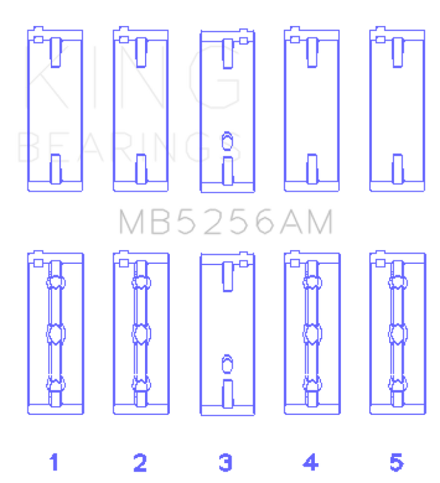 King Hyundai 2.0L G4GC Main Bearing Set - Size STD King Engine Bearings Bearings  AXOPROS