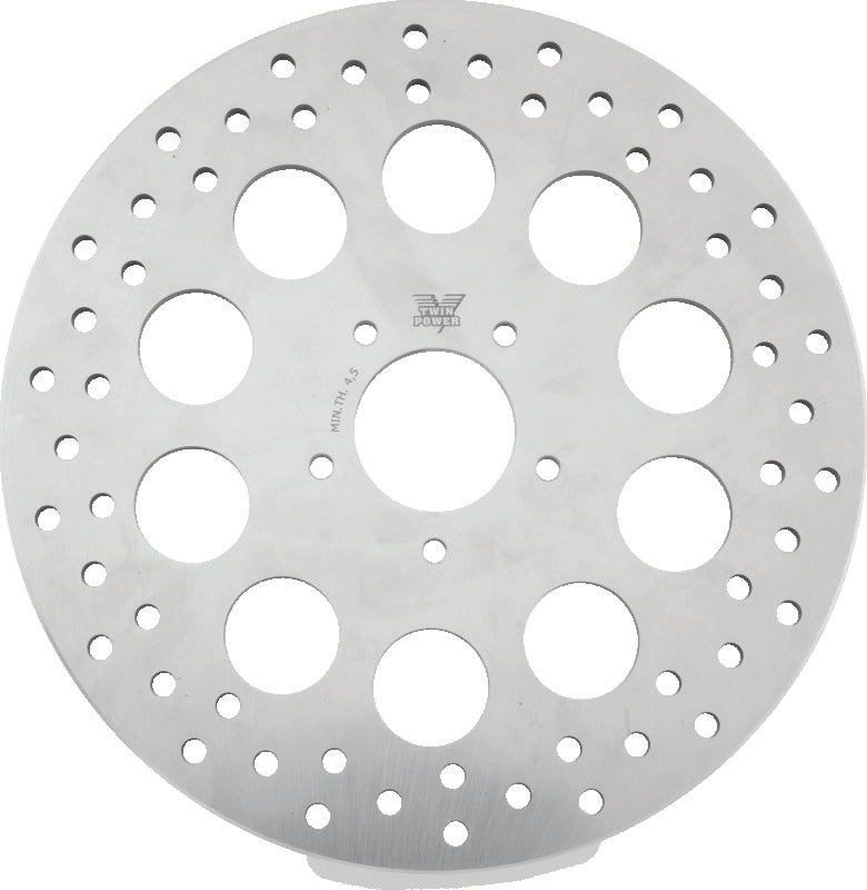 Twin Power 08-13 FLH FLT 08-16 FLHR 06-17 Dyna Front 11.8in Rotor Solid With Holes Stainless TwinPower Brake Rotors - OE  AXOPROS