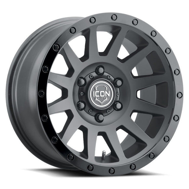 ICON Compression 17x8.5 6x5.5 25mm Offset 5.75in BS 95.1mm Bore Double Black Wheel ICON Wheels - Cast  AXOPROS