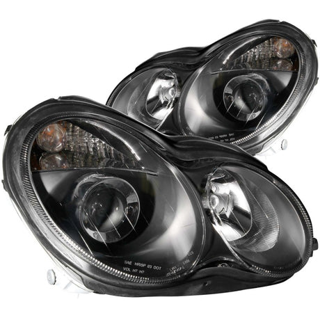 ANZO 2001-2007 Mercedes Benz C Class W203 Projector Headlights Black ANZO Headlights  AXOPROS