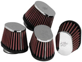 K&N Universal Chrome Oval Tapered Air Filter - 2in Flg ID x 4in OS L 3in OS W x 2.75in H K&N Engineering Air Filters - Direct Fit  AXOPROS