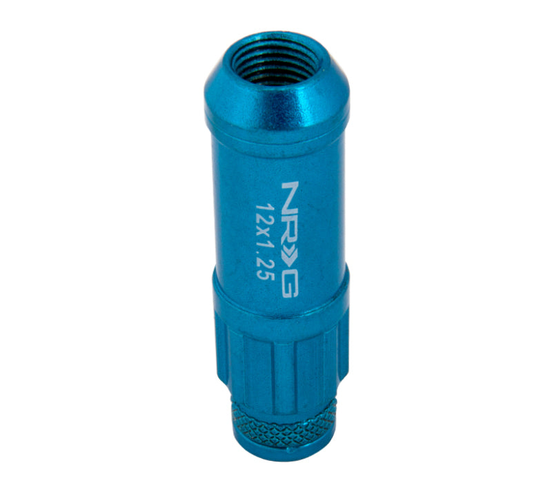 NRG 700 Series M12 X 1.25 Steel Lug Nut w/Dust Cap Cover Set 21 Pc w/Locks & Lock Socket - Blue NRG Lug Nuts  AXOPROS
