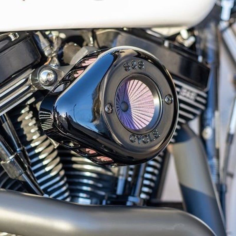 S&S Cycle 01-17 BT Stealth Air Stinger Kit w/ Gloss Black Teardrop S&S Cycle Air Intake Components  AXOPROS
