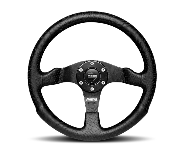 Momo Competition Steering Wheel 350 mm - Black AirLeather/Black Spokes MOMO Steering Wheels  AXOPROS