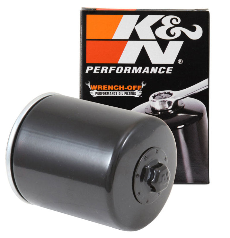 K&N Harley Davidson / Buell 3in OD x 4.063in H Black Oil Filter K&N Engineering Oil Filters  AXOPROS