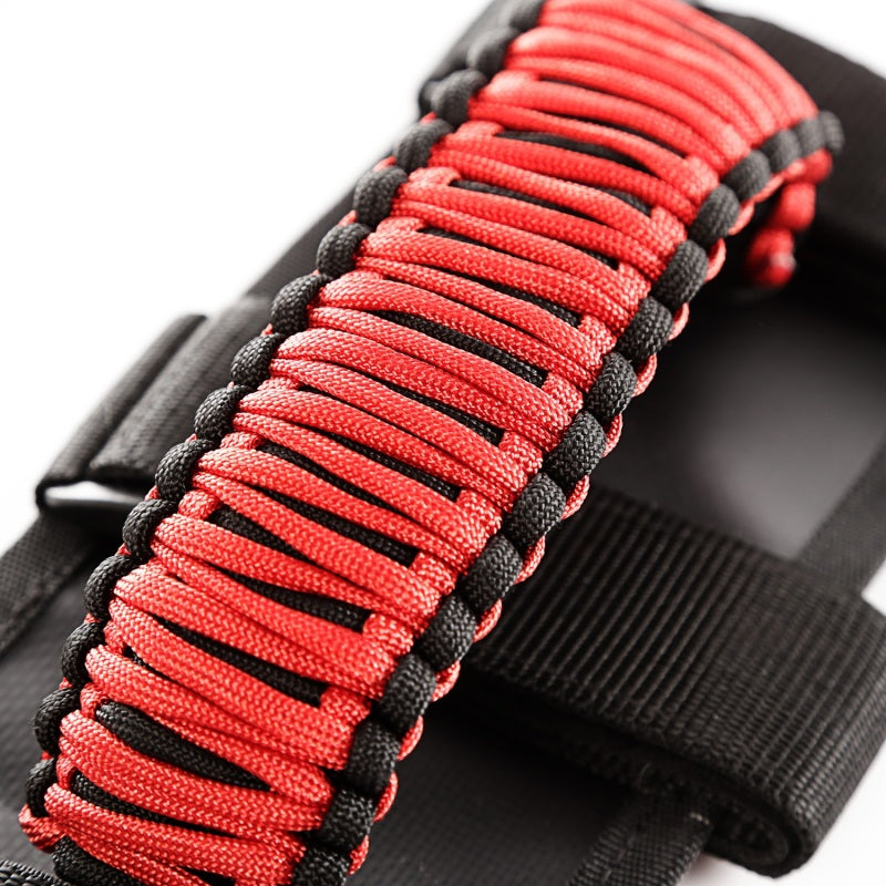Rugged Ridge Paracord Grab Handles Red/Black Pair Rugged Ridge Dash & Interior Trim  AXOPROS