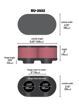 K&N Filter Universal Filter 2 3/4 inch Dual Flange GSXR Oval (2/Box) K&N Engineering Air Filters - Universal Fit  AXOPROS