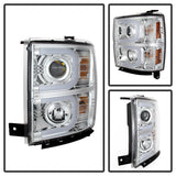 Spyder Chevy Silverado 1500 14-16 Projector Headlights Light Bar DRL Chrm PRO-YD-CS14-LBDRL-C SPYDER Headlights  AXOPROS