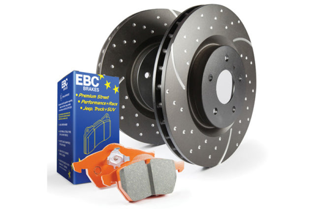 EBC S8 Brake Pad and Rotor Kit EBC Brake Rotors - Slot & Drilled  AXOPROS