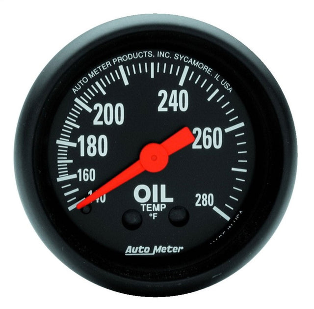 Autometer Z Series 2-1/16in 140-280 Degrees F Mechanical Oil Temperature Gauge AutoMeter Gauges  AXOPROS