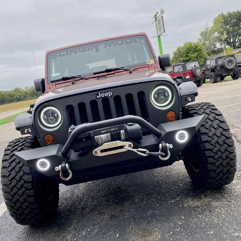 Oracle 7in High Powered LED Headlights - Black Bezel - White ORACLE Lighting Headlights  AXOPROS