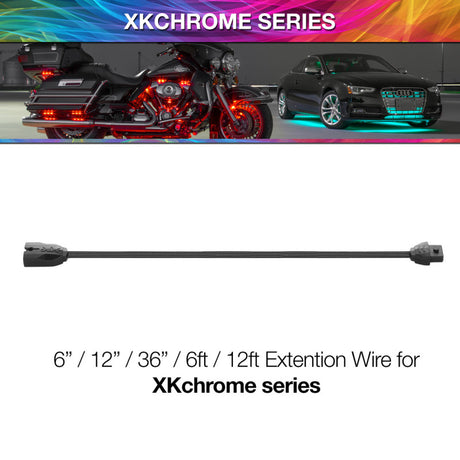 XKGLOW XK Glow 6 Inch - 4 Pin Extension Wire for XKchrome & 7 Color Series Light Accessories and Wiring aftermarket performance part