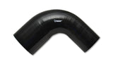 Vibrant 1.25in ID x 1.5in ID x 4in Long Gloss Black Silicone 90 Degree Transition Elbow Vibrant Silicone Couplers & Hoses  AXOPROS
