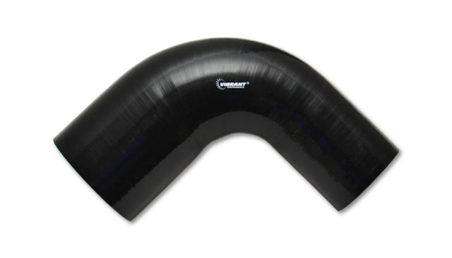 Vibrant 1.25in ID x 1.5in ID x 4in Long Gloss Black Silicone 90 Degree Transition Elbow Vibrant Silicone Couplers & Hoses  AXOPROS