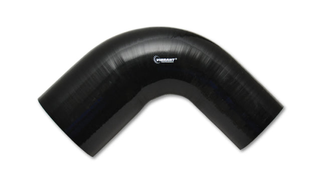 Vibrant 3in ID x 3.5in ID x 4in Long Gloss Black Silicone 90 Degree Transition Elbow Vibrant Silicone Couplers & Hoses  AXOPROS