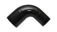 Vibrant 3.5in ID x 4in ID x 3.5in Long Gloss Black Silicone 90 Degree Transition Elbow Vibrant Silicone Couplers & Hoses  AXOPROS
