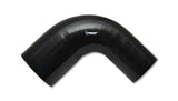Vibrant 3.5in ID x 4in ID x 3.5in Long Gloss Black Silicone 90 Degree Transition Elbow Vibrant Silicone Couplers & Hoses  AXOPROS