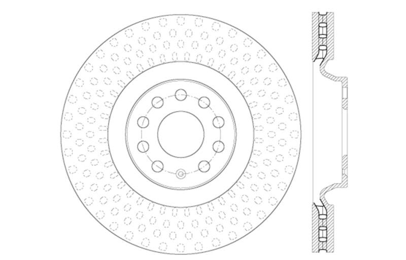 StopTech Slotted & Drilled Sport Brake Rotor Stoptech Brake Rotors - Slot & Drilled  AXOPROS
