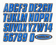 Hardline Boat Lettering Registration Kit 3 in. - 800 Blue/Black Hardline Stickers/Decals/Banners  AXOPROS