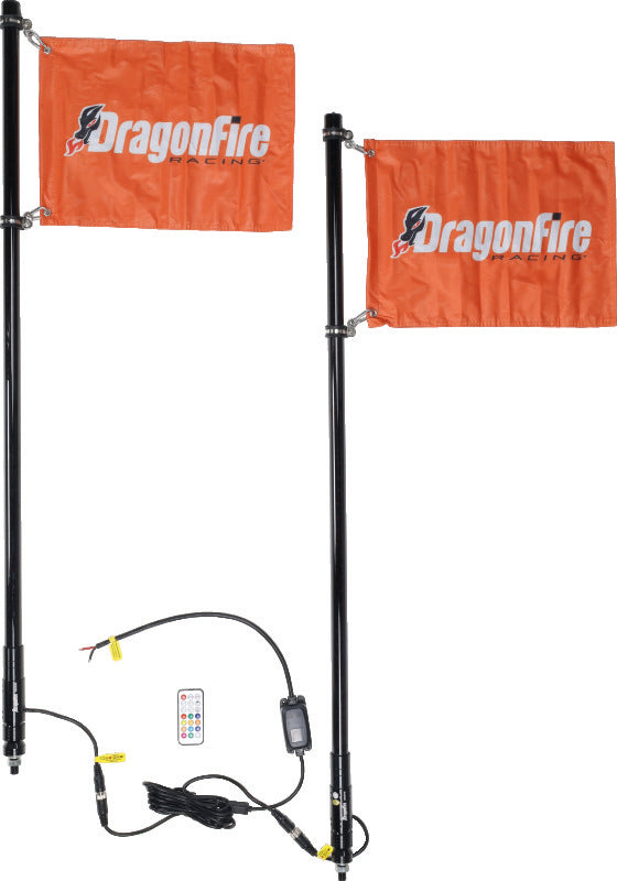 DragonFire Racing Whips - 4ft Spiral LED Black Pair DragonFire Racing Whip Lights  AXOPROS