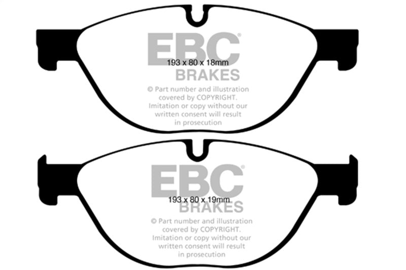 EBC 12-13 BMW 528 2.0 Turbo (F10) Performance Greenstuff Front Brake Pads EBC Brake Pads - Performance  AXOPROS