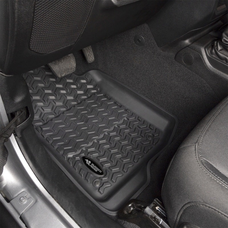 Rugged Ridge Floor Liner Kit Black F/R 20-21 Jeep Gladiator (JT) Rugged Ridge Floor Mats - Rubber  AXOPROS