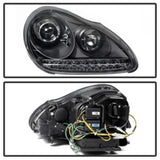 Spyder Porsche Cayenne 03-06 Projector Xenon/HID Model- DRL LED Blk PRO-YD-PCAY03-HID-DRL-BK SPYDER Headlights  AXOPROS