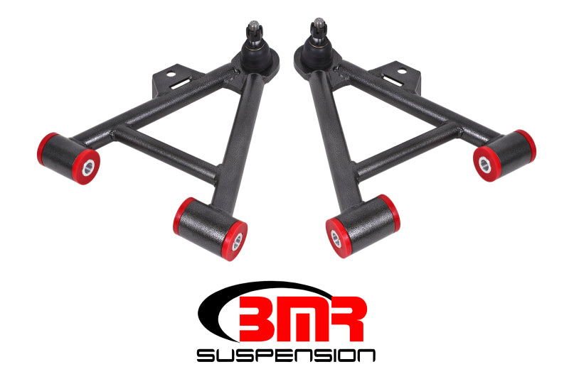 BMR 79-93 Mustang Lower Non-Adj. A-Arms (Coilover Only) w/ STD. Ball Joint (Poly) - Black Hammertone BMR Suspension Control Arms  AXOPROS