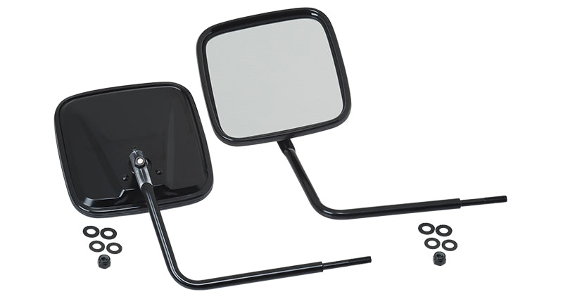 Kentrol 76-18 JEEP CJ/Wrangler YJ/TJ/JK Outback Mirrors Pair - Powdercoat Black Kentrol Doors  AXOPROS