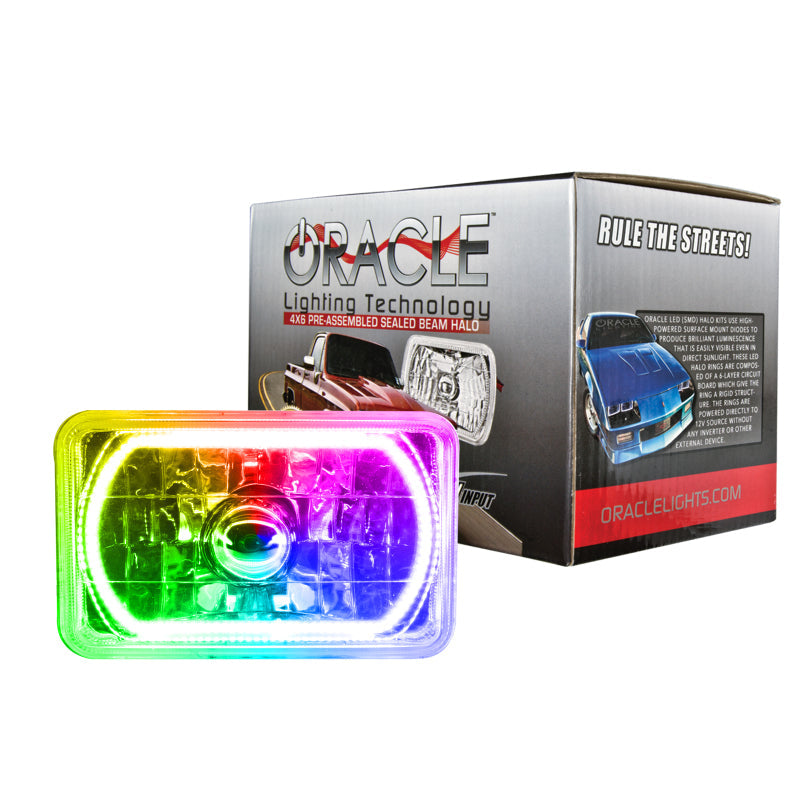 Oracle Pre-Installed Lights 4x6 IN. Sealed Beam - ColorSHIFT Halo SEE WARRANTY ORACLE Lighting Headlights  AXOPROS
