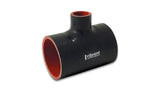 Vibrant 4 Ply Reinforced Silicone T Adapter - 3in Outlet ID x 4in OAL x 1in Branch ID (BLACK) Vibrant Silicone Couplers & Hoses  AXOPROS