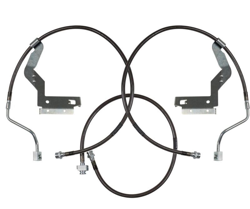 Carli 05-07 Ford F250/350 SD Hardware Braided Brake Lines 4.5in System Carli Brake Line Kits  AXOPROS