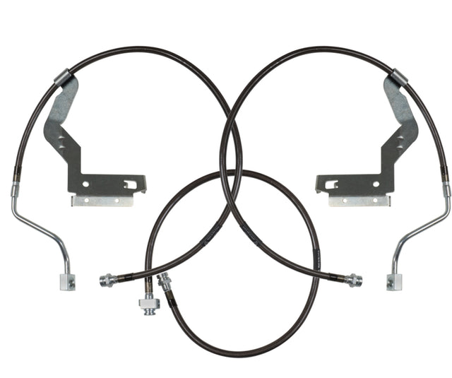 Carli 05-07 Ford F250/350 SD Hardware Braided Brake Lines 4.5in System Carli Brake Line Kits  AXOPROS