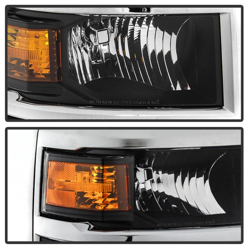 xTune 14-15 Chevy Silverado 1500 (New Body) OEM Style Headlights w/Trim - Blk (HD-JH-CS14-CC-BK) SPYDER Headlights  AXOPROS