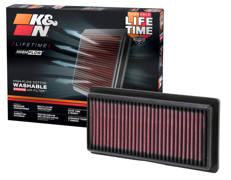 K&N Replacement Panel Air Filter 12-14 Nissan Versa 1.6L 1.031in H x 9.125in OS L x 4in OS W K&N Engineering Air Filters - Drop In  AXOPROS