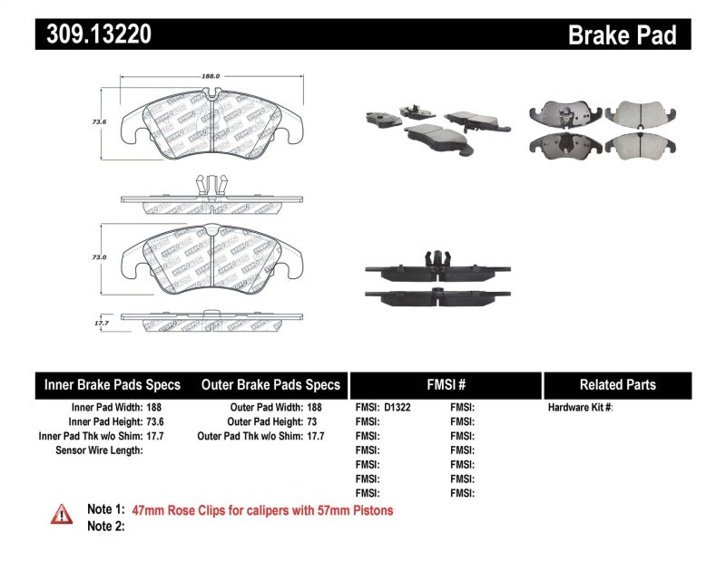 StopTech Performance 08-10 Audi A5 / 10 S4 / 09-10 Audi A4 (except Quattro) Front Brake Pads Stoptech Brake Pads - Performance  AXOPROS