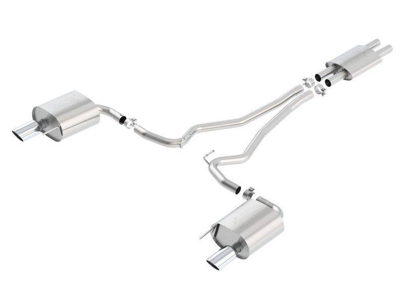 Borla ATAK Cat Back 15 Ford Mustang 3.7L V6 MT/AT 2.25in Pipe 4in Single Round Rolled Tips Borla Catback  AXOPROS