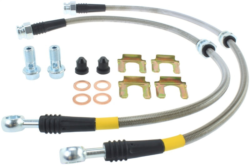 StopTech 00-05 Mitsubishi Eclipse / 01-05 Dodge Stratus Stainless Steel Front Brake Lines Stoptech Brake Line Kits  AXOPROS