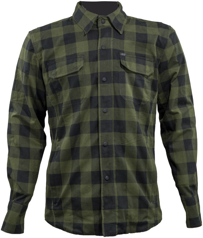 Speed and Strength True Grit Armored Motoshirt Olive/Black - Large Speed and Strength Shirts  AXOPROS